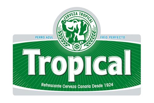 PERRO AZUL CERVEZA TROPICAL FRIO PERFECTO TROPICAL REFRESCANTE CERVEZA CANARIA DESDE 1924 trademark