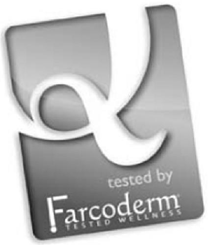 TESTED BY FARCODERM TESTED WELLNESS trademark