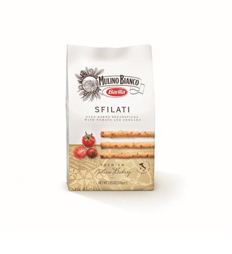 MULINO BIANCO BARILLA SFILATI OVEN BAKED BREADSTICKS WITH TOMATO AND OREGANO PREMIUM ITALIAN BAKERY PRODUCT OF ITALY trademark