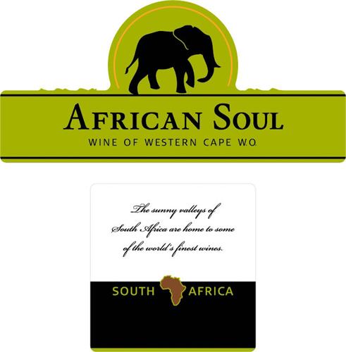 AFRICAN SOUL Wine of Western Cape W.O. The sunny valleys of South Africa are home to some of the world's finest wines South Africa trademark