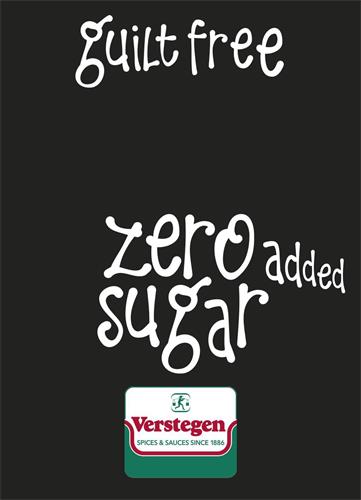 guilt free zero added sugar Verstegen spices & sauces since 1886 trademark