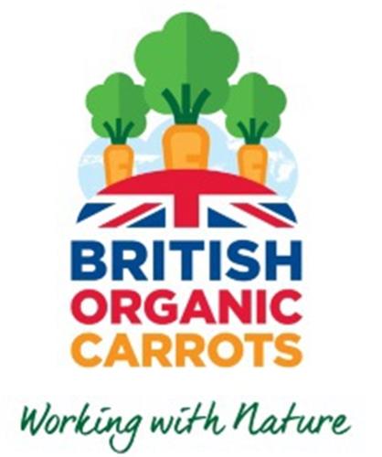 BRITISH ORGANIC CARROTS Working with Nature trademark