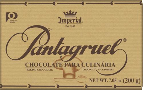 Pantagruel CHOCOLATE PARA CULINÁRIA BAKING CHOCOLATE CHOCOLAT POUR DESSERT Imperial Est. 1932 PORTUGAL SOU EU NET WT. 7.05 oz (200g) trademark