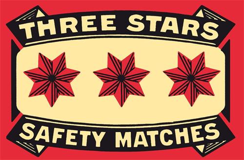 THREE STARS SAFETY MATCHES trademark