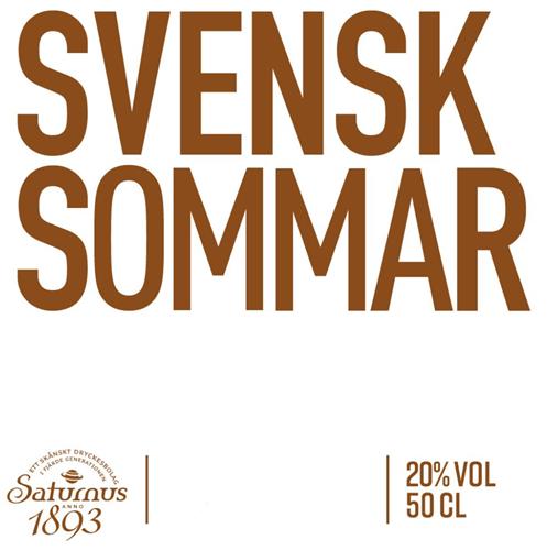 SVENSK SOMMAR ETT SKÅNSKT DRYCKESBOLAG I FJÄRDE GENERATIONEN Saturnus ANNO 1893 20% VOL 50 CL trademark