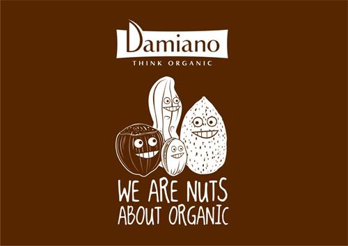 Damiano THINK ORGANIC WE ARE NUTS ABOUT ORGANIC trademark